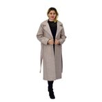 Kadın Pıtırcık Uzun Kaşe Kaban BGL-ST04120 BEJ L