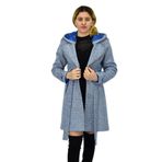 Kadın Pıtırcık Uzun Kaşe Kaban BGL-ST04122 MAVİ 40