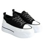 Kadın Platform Spor Ayakkabı, Kalın Taban Sneaker, 4 cm Yükseklik, Kanvas Malzeme, Günlük Kullanım, Modern Tasarım (Siyah, EU Ayakkabı Beden Sistemi, Yetişkin, Kadın, Sayısal, Orta, 39)