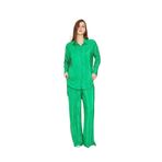 Kadın Pliseli Beli Lastikli Pantolon Tunik Gömlek Ikili Bürümcük Salaş Takım 3573330 Yeşil 40
