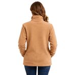Kadın Polar Kanguru Cepli Fermuarlı – Yumuşak Dokulu, Dik Yaka, Günlük & Outdoor Kullanım, Kışlık Polar Sweatshirt (Camel, M)