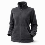 Kadın Polar Kanguru Cepli Fermuarlı – Yumuşak Dokulu, Dik Yaka, Günlük & Outdoor Kullanım, Kışlık Polar Sweatshirt (Füme, L)