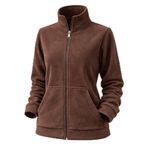Kadın Polar Kanguru Cepli Fermuarlı – Yumuşak Dokulu, Dik Yaka, Günlük & Outdoor Kullanım, Kışlık Polar Sweatshirt (Kahverengi, M)