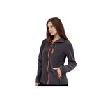 Kadın Polar Tam Fermuarlı Outdoor 3 Cepli Spor Polar Ceket (Füme, XXL)