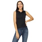 Kadın Polo Yaka Kolsuz Örme Body Lacivert XL