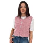 Kadın Ponponlu Bağlamalı Triko Süveter – Dokulu & Romantik Stil, pembe, standart