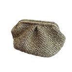 Kadın Pörtföy El Çantası Clutch Açık Gold Çanta Parti Dügün Gece Çantası Handmade Straw Bag Metallic Gold Raffia Bag Pouch Bag