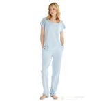 Kadın Premium Kısa Kol Mavi Pijama Takımı C6T4N8O15 MAVİ M