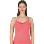 Kadın Premium Kumaş Viskon Saten Yakalı Esnek Rahat Ince Askılı Atlet - Somon - 2XL