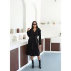 Kadın Premium Oversize Kaşe Kaban - Siyah