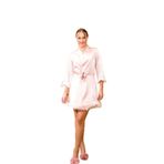 Kadın Pudra Pembe Tüylü Bride Gelin Sabahlık, M, LD15052-198IGP100546