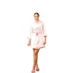 Kadın Pudra Pembe Tüylü Bride Gelin Sabahlık, S, LD15052-198IGP100545