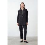 Kadın Pul Payet Detaylı Yarım Fermuarlı Tunik Pantolon Takım – 14461TKS - BLACK