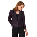Kadın Püskül Detaylı Kısa Blazer Ceket, MOR, 44