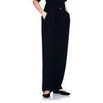 Kadın Rahat Kalıp Pileli Düz Paça Siyah Pantolon XW001270 AF16125-UC001