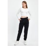 Kadın Rahat Kalıp Softech Polar Sweat Eşofman Altı SPR24EA94 - Black