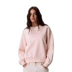 Kadın Rahat Kesim CK Logo İşlemeli Yuvarlak Yakalı Uzun Kollu Pembe Sweatshirt LV047G820G-VG3