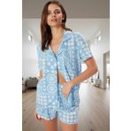 Kadın Rahat Yazlık Viskon Pijama Takımı Etnik Desenli Şortlu Regular Kalıp Trend Tasarım