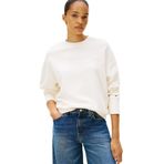 Kadın Regular Fit Bisiklet Yaka Uzun Kol Pamuklu Beyaz Sweatshirt WW0WW46125-YA8