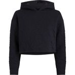 Kadın Regular Fit Kapüşonlu Marka Logo Baskılı Uzun Kollu Siyah Sweatshirt 000QS7267E-UB1