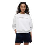Kadın Regular Fit Pamuklu Bisiklet Yaka Uzun Kollu Beyaz Sweatshirt WW0WW47831-YCF