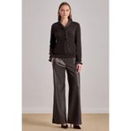 Kadın Regular Fit Püsküllü V Yaka Uzun Kollu Kahverengi Bluz 25554-BLOUSE-KAHVERENGİ