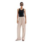 Kadın Relax Fit Rahat Kesim Krep Kumaş Yüksel Bel Geniş Paça Kuşaklı Esnek Pantolon 4715