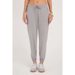 Kadın Relax Fit Rahat Kesim Modal Kumaş Beli Bağlamalı Lastikli Jogger Gri Pantolon