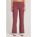 Kadın Relax Fit Rahat Kesim Normal Bel Geniş Paça Bordo Pantolon