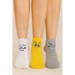 Kadın Renkli Emoji Yüz İfadeli Desenli Çorap 6’Lı Set