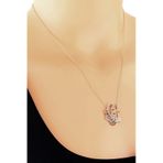 Kadın Renkli Zirkon Taşlı Gümüş Rose Tavus Kuşu Kolye N076801 Rose Gold