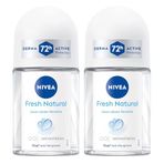 Kadın Roll-on Deodorant Fresh Natural 25ml, 72 Saat Anti-perspirant Koruma, Seyahat Boyu, Alkolsüz