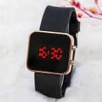 Kadın Rose Renk Silikon Kordon Dijital Led Kol Saati St-304194