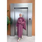 Kadın Şal Detaylı Takım - Pembe