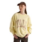 Kadın Sarı Nakışlı Şardonlu Oversize Sweatshirt 30080 M