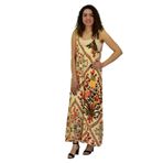 Kadın Saten Baskılı Askılı Tulum Elbise BGL-ST04215 KİREMİT S/M