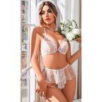 Kadın Seksi Beyaz Dantel Fantezi Kostümü 2123