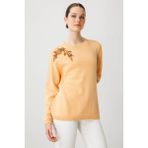 Kadın Sıfır Yaka Kaşmir Kazak Somon - XL