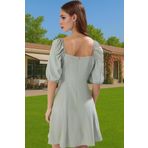 Kadın Şık A Kesim Mini Elbise Pamuk Polyester Dokuma Kumaş Şık Görünüm Özenle Seçilmiş Mükemmel Uyum