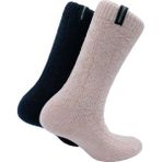 Kadın Şık Bot Çorabı - Yün Içerikli - 2'li Paket (Beden 36-41) Açık Pembe Lacivert - Pembe - Lacivert - 36 - 41