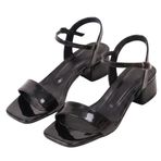 Kadın Şık Topuklu Sandalet 5 cm – Ultra Rahat Günlük & Abiye Ayakkabı, Modern Yazlık Bilekten Bantlı Açık Burun Sandalet (Siyah Rugan, EU Ayakkabı Beden Sistemi, Yetişkin, Kadın, Sayısal, Orta, 37)