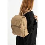 Kadın Sırt Çantası Ultra Hafif Poliamid Kumaş Su Geçirmez Kapaklı Günlük Sırt Çantası 29*27 cm - 29 x 27 cm - Vizon