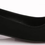 Kadın Sivri Burun Metal Tokalı Babet Siyah Velvet 37172534