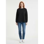 Kadın Siyah Basic Triko Kazak - Relaxed Fit, Yuvarlak Yaka - Standart - Siyah