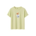 Kadın Siyah Baskılı Tişört – DARE YOU Teddy Bear – Dijital Baskı – Rahat Kesim (Sarı, 2XL)