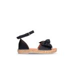Kadın Siyah Deri Espadril Sandalet