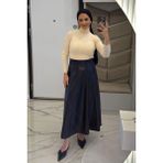 Kadın Siyah Deri Etek - 40 - 42