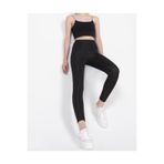 Kadın Siyah Disko Yüksek Bel Toparlayıcı Günlük Spor Şık Rahat Push Up Slim Fit Parlak Disco Tayt (Siyah/S)