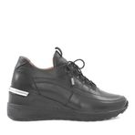 Kadın Siyah Dolgu Topuklu Deri Sneaker