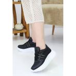 Kadın Siyah Kalın Taban Spor Ayakkabı | Şık Günlük Sneaker
